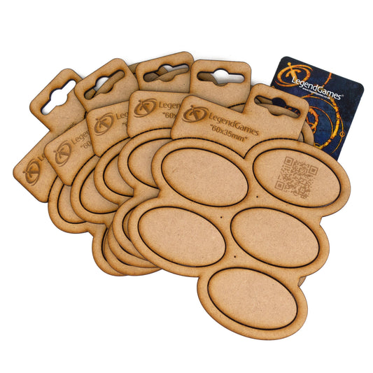 MDF Bases and Tray Five Pack - 60x35mm Oval (x5)