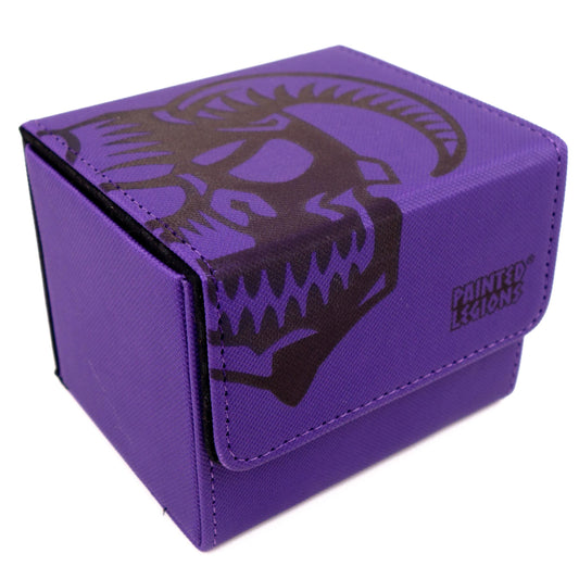 Deck Box - Standard Size Cards Side load 100 Card - Purple Demon Skull