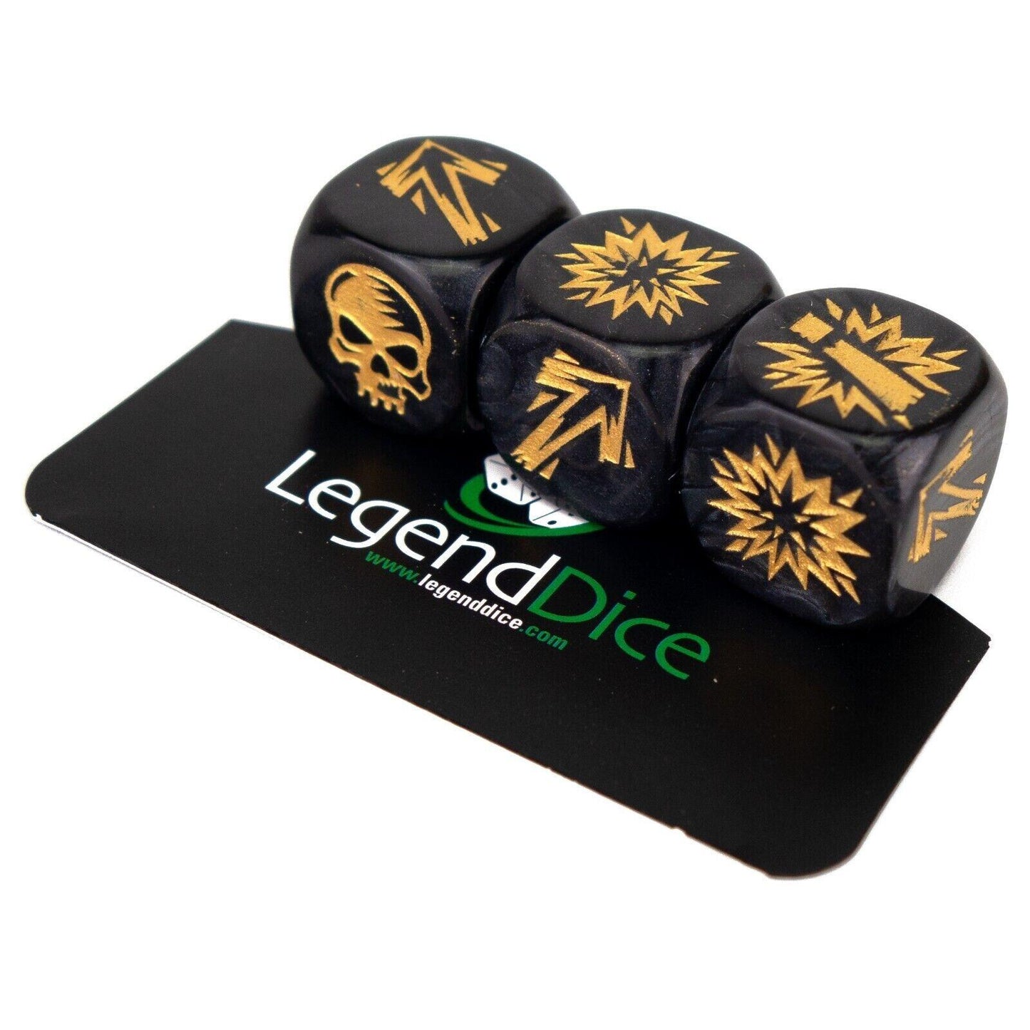 Blocking Dice Set - Pearl Black (Gold) with bag, Clamshell