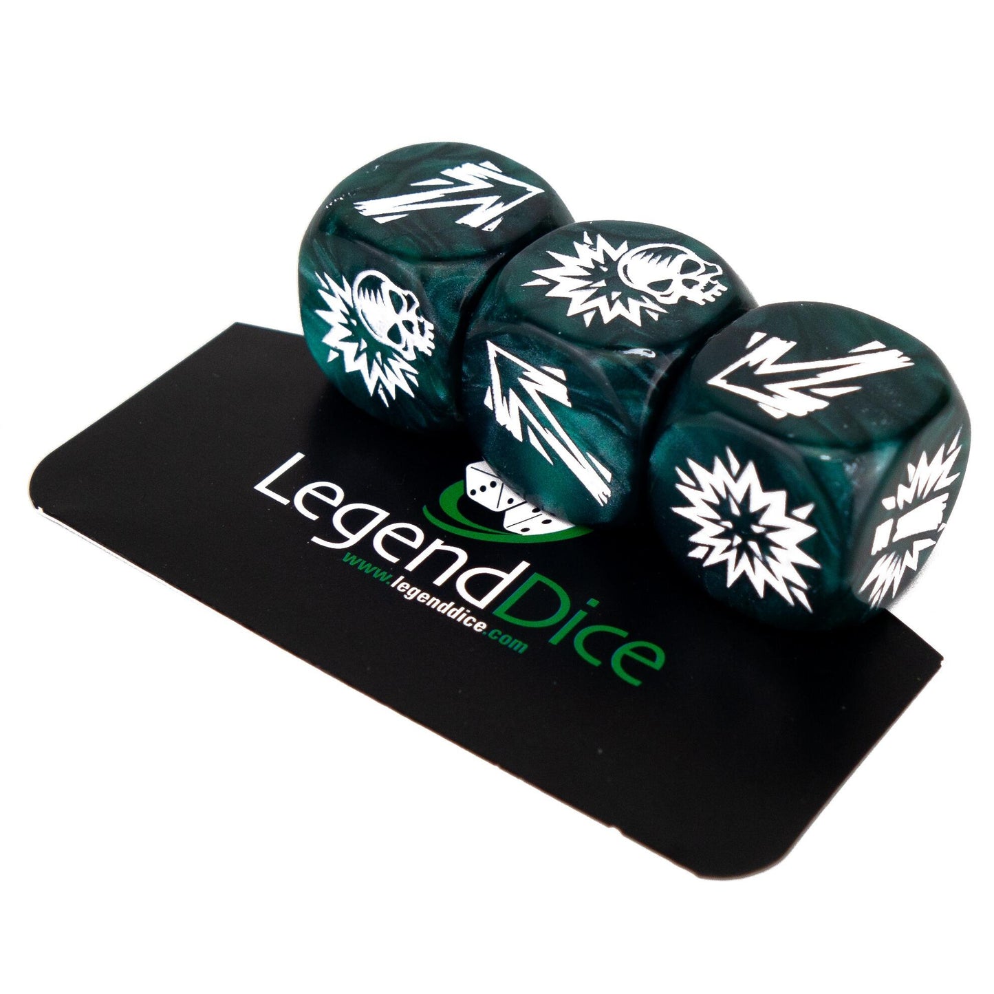 Blocking Dice Set - Pearl Green (White) with bag, Clamshell