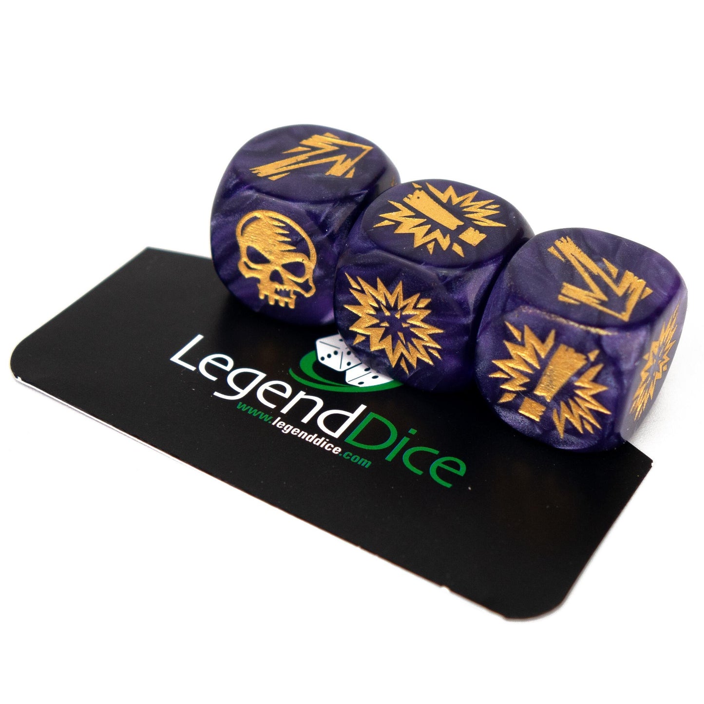 Blocking Dice Set - Pearl Purple (Gold) with bag, Clamshell