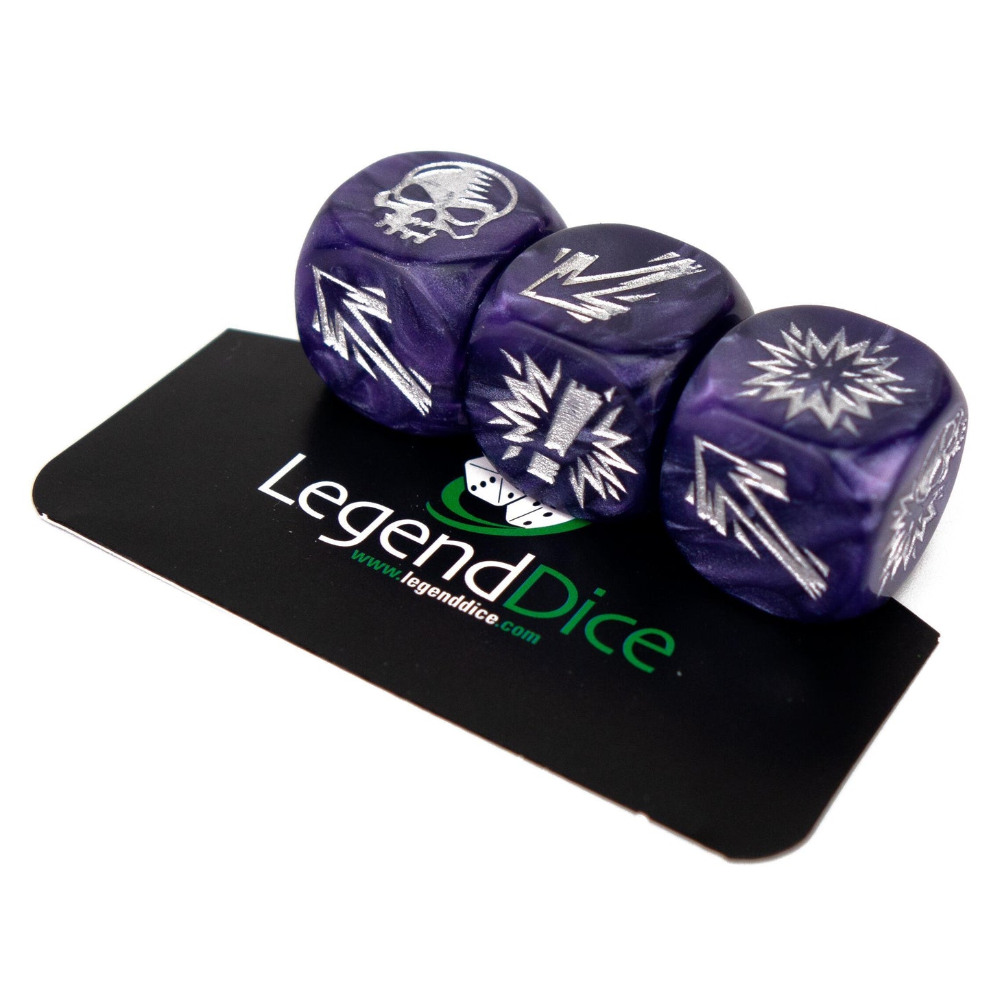 Blocking Dice Set - Pearl Purple (Silver) with bag, Clamshell