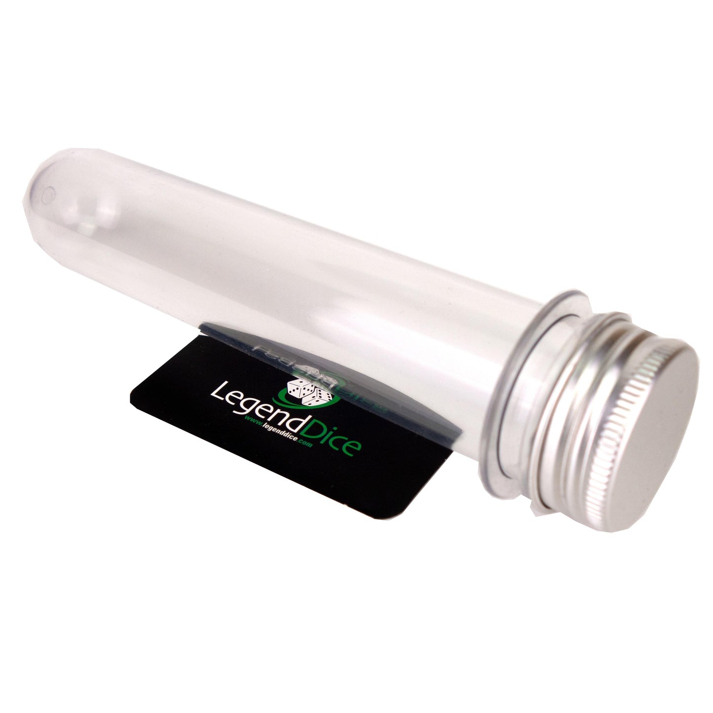 Dice Display Tube - Silver Screw Top